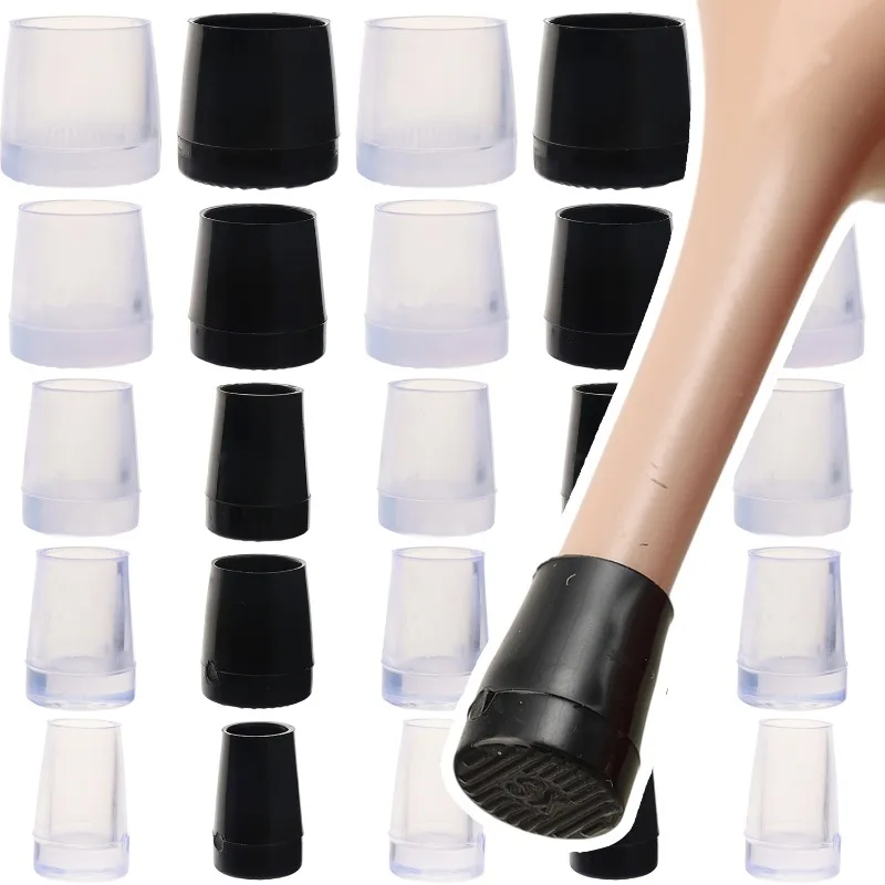 TPU Heel Protector Cap - Slip-On Anti-Slip Noise Reduction Cushion, Black/Clear Shoe Accessory