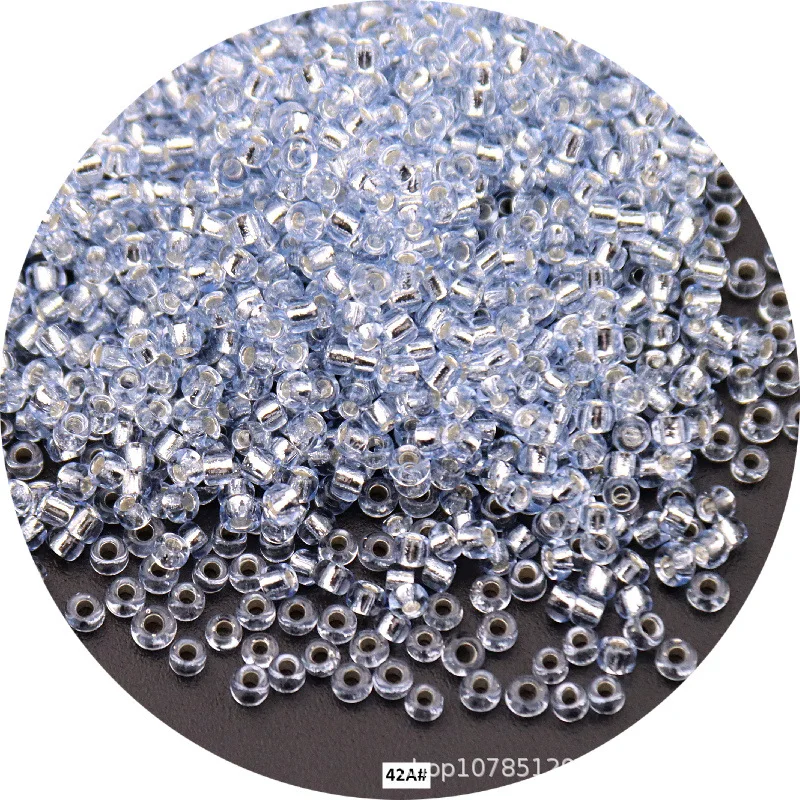 High-Quality Silver-Filled Glass Rice Beads for Jewelry & Clothing - Multiple Sizes Available
