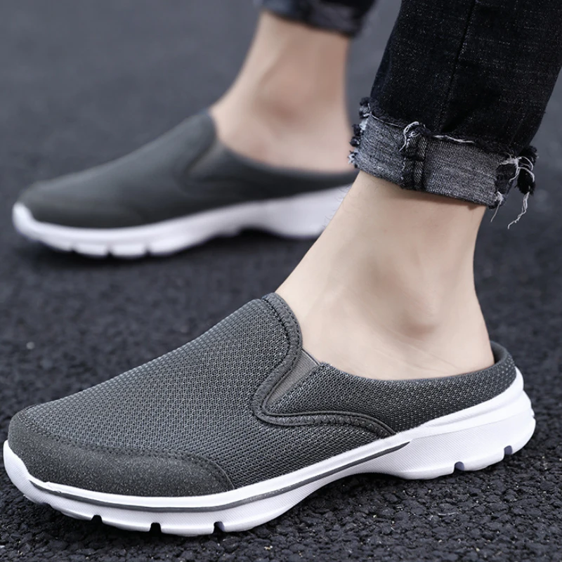 zapatillas hombre verano hombre zapatillas casa hombre zapatillas verano zapatos Zapatillas de malla Para Hombre, planas transpirables de estilo coreano, sólido, talla grande, Para verano| | - AliExpress