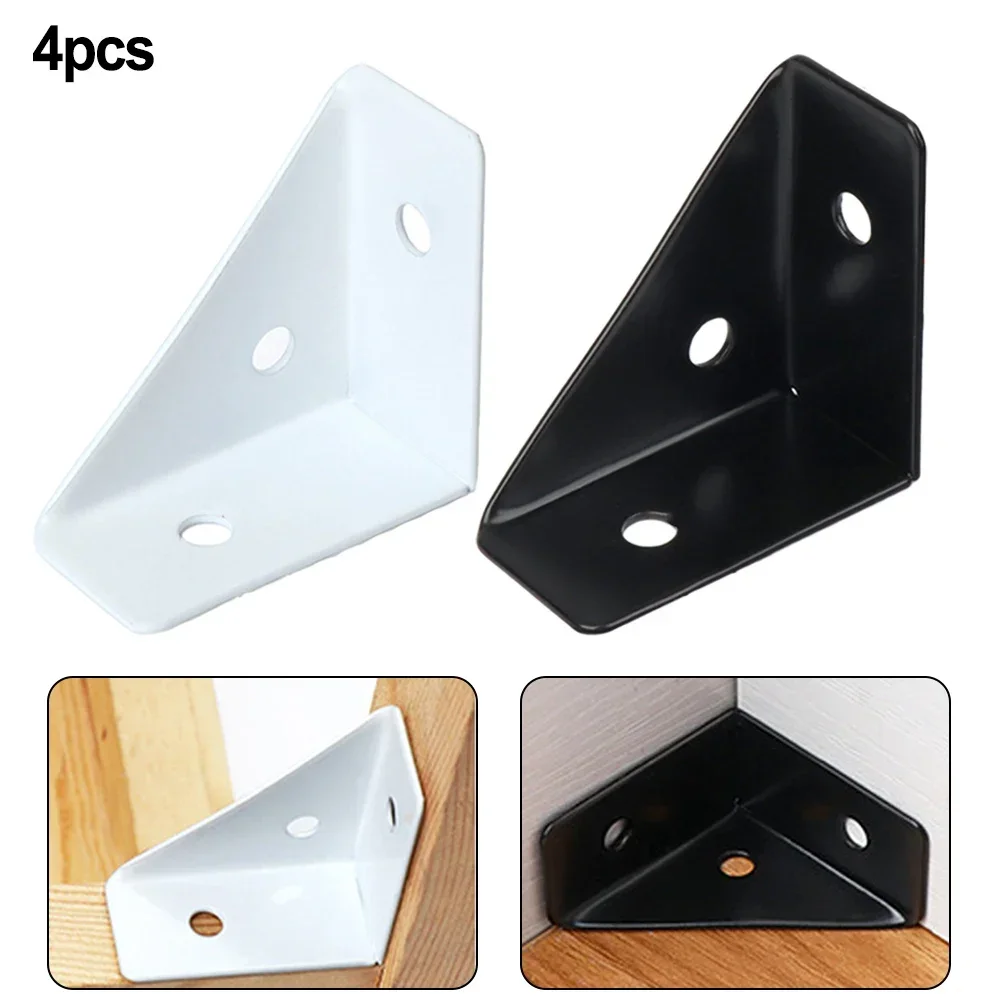 4pcs Corner Brace Fasteners Corner Support Bracket Right Angle Triangle Reinforcement Bracket For Furniture Wood Joints