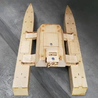 Remote Control Wind Powered Catamaran Rescue Boat Fishing Nesting Boat Model Ship Assembly Kit 1