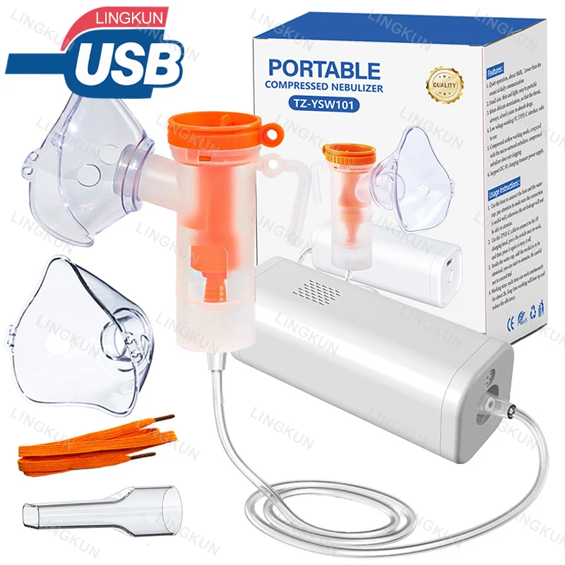 Medical Nebulizer Mesh Nebulizer Asthma Inhaler Spacer Portable Medical Compression Nebulizer 4&mu;m Silent Desktop Inhaler 135g Ultrasonic Medical Grade Atomizer Baby Kids Adult