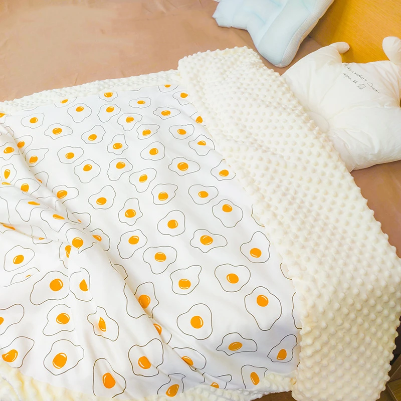 Skin Friendly Pure Cotton Baby Bag Wrapped in Baby Bean Blanket Air Conditioned Nap Blanket Temperature Controlled Double Sided