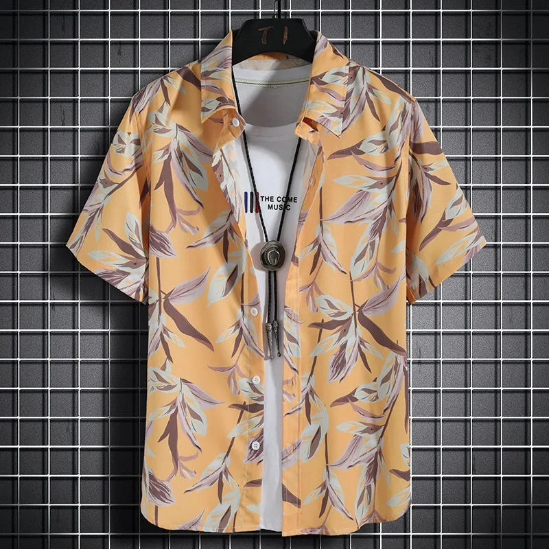 

2023 Summer Hawaii Fragmented Flower Series 3D Digital Printing Men's Polo Neck Short Sleeve Shirt Fashion and Comfortable
