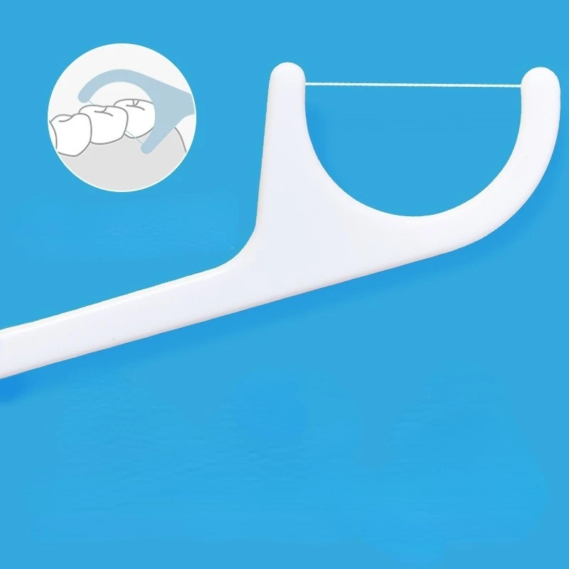500pc Ultra Thin Dental Floss Toothpicks With Thread Clean Between