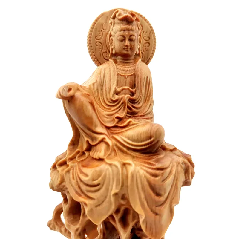 wood carving guanyin Decorative Statue Wooden Tree Vine Art Carving Home decorative figures feng shui Statue