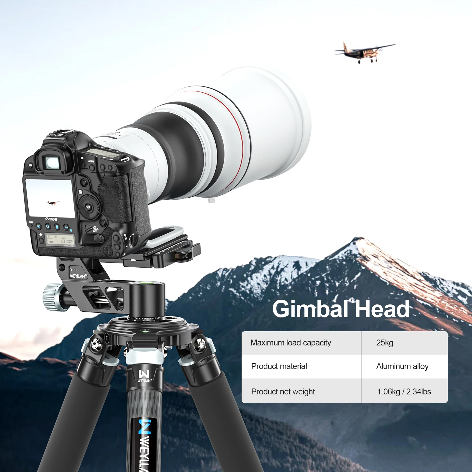 PH7S Professional Gimbal Head W Quick Locking Lever 720 Panoramic for DSLR Photo