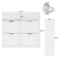 VOWNER Shoe Storage Cabinet with 4 Flip Drawers, Freestanding Shoe Cabinet 6