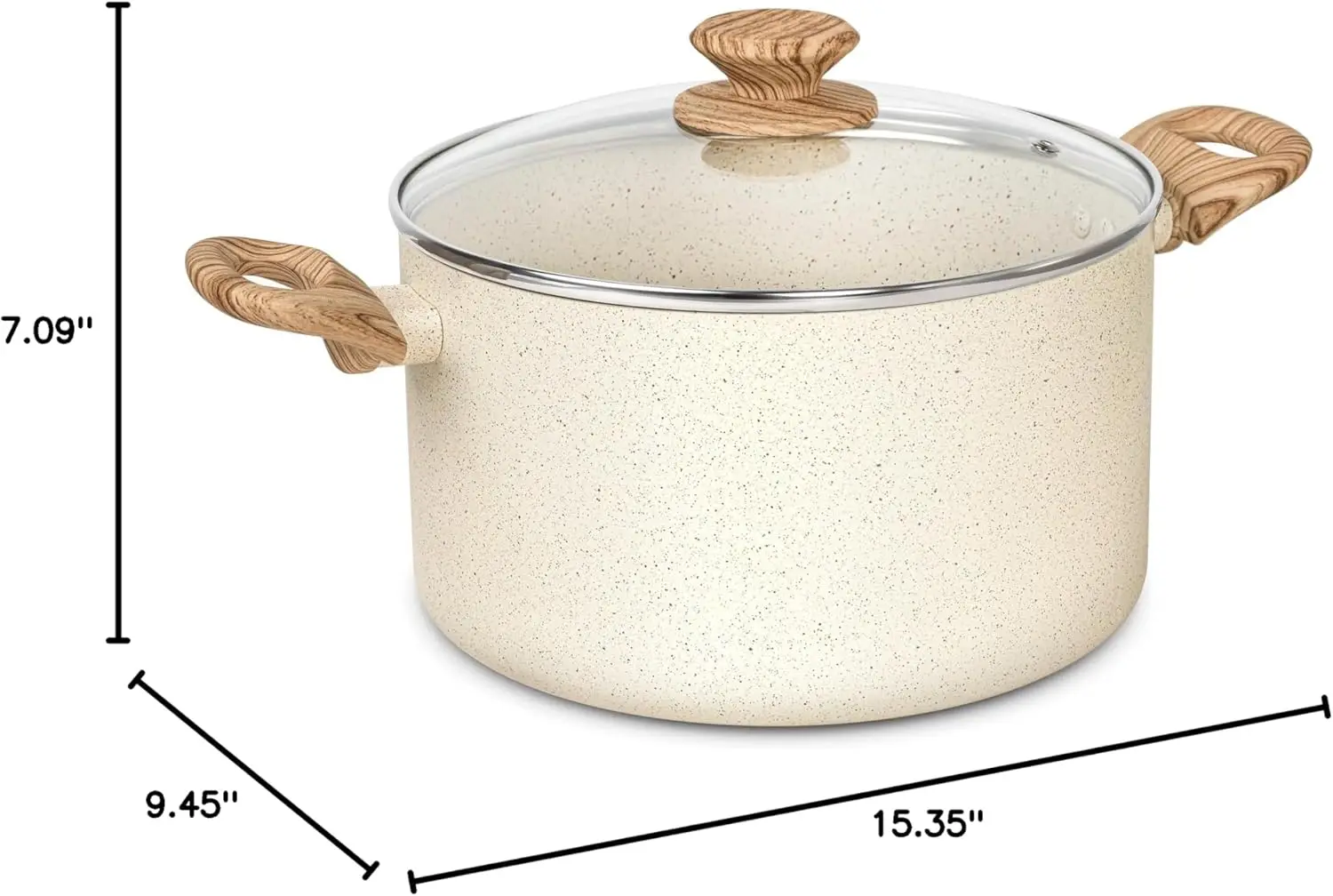 MICHELANGELO 6QT Granite Coating Stockpot with Lid, Non-Toxic Cooking Pot with Anti-Scalding Handle, Suitable for All Stoves 6