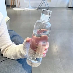 Enhanced Water Bottle with Time Scale for Outdoor Sports, Travel, and School - Leak - Proof and Versatile for Girls (Clear)