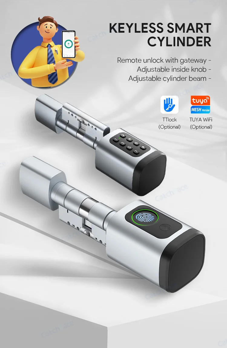 V1 Pro+ Version Adjustable TUYA or TTLock APP Fingerprint Password Digital RFID