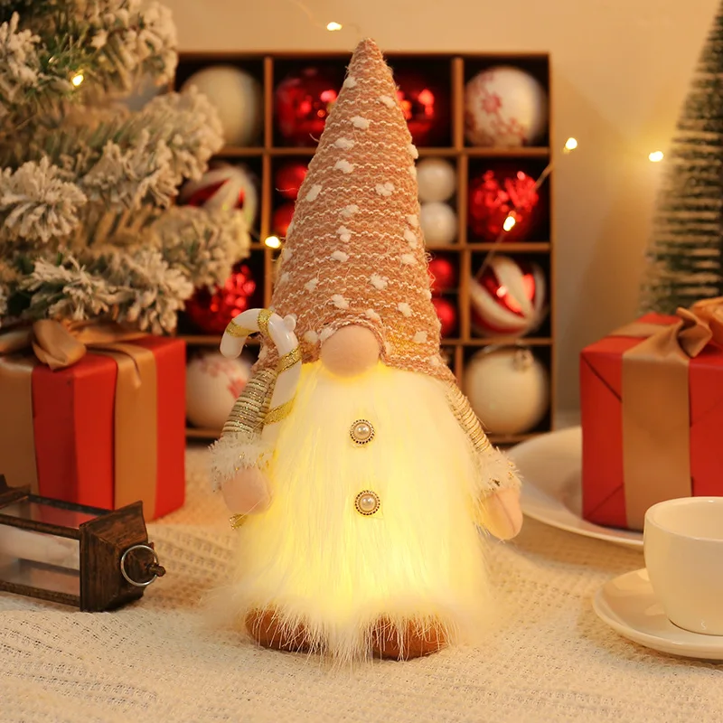 thumbnail image 1 of Muñeco elfo de Navidad de 30 cm con luz LED de noche, decoraciones navideñas para el hogar, Navidad 2025, regalos de Año Nuevo para niños, 1 of 5