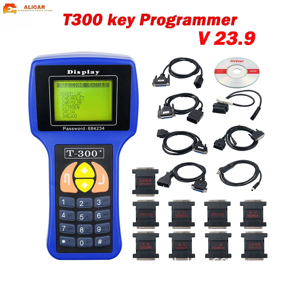 Programming Tools T300 Key Programmer V23.9 Full English / Spanish Key Matching Instrument for Car Keys Power Upgrade Repair