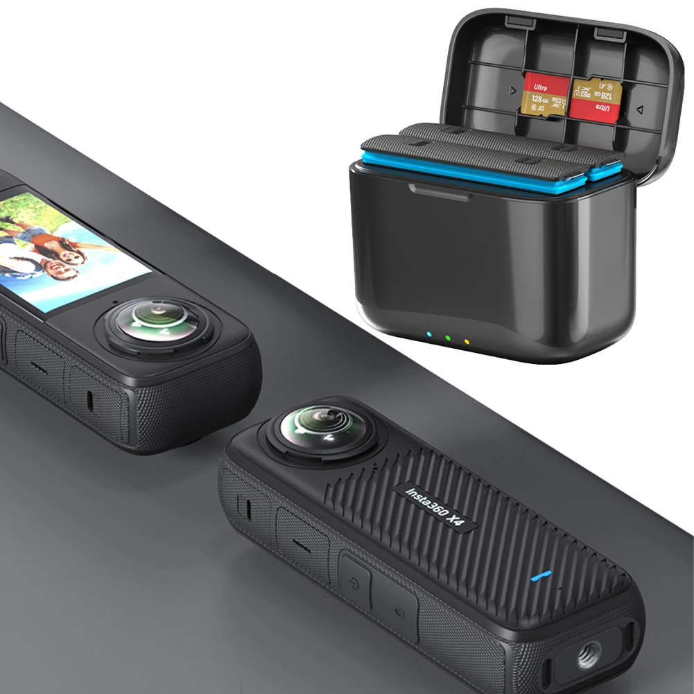 듀얼 배터리 휴대용 충전기 허브, USB C타입 케이블, Insta360 X4 배터리용 고속 충전 박스