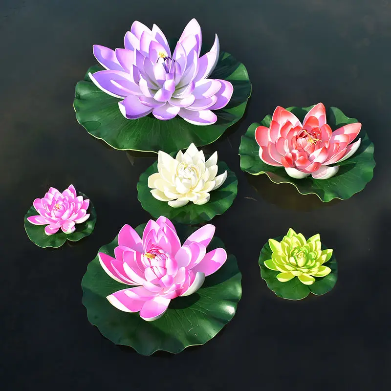 Floating Lotus Artificial Flower - Lifelike Water Lily for Pond and Garden Decoration