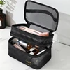 Large-Capacity Black Mesh Makeup Case Organizer Storage Pouch Casual Zipper Toiletry Wash Bags Make Up Women Travel Cosmetic Bag 2