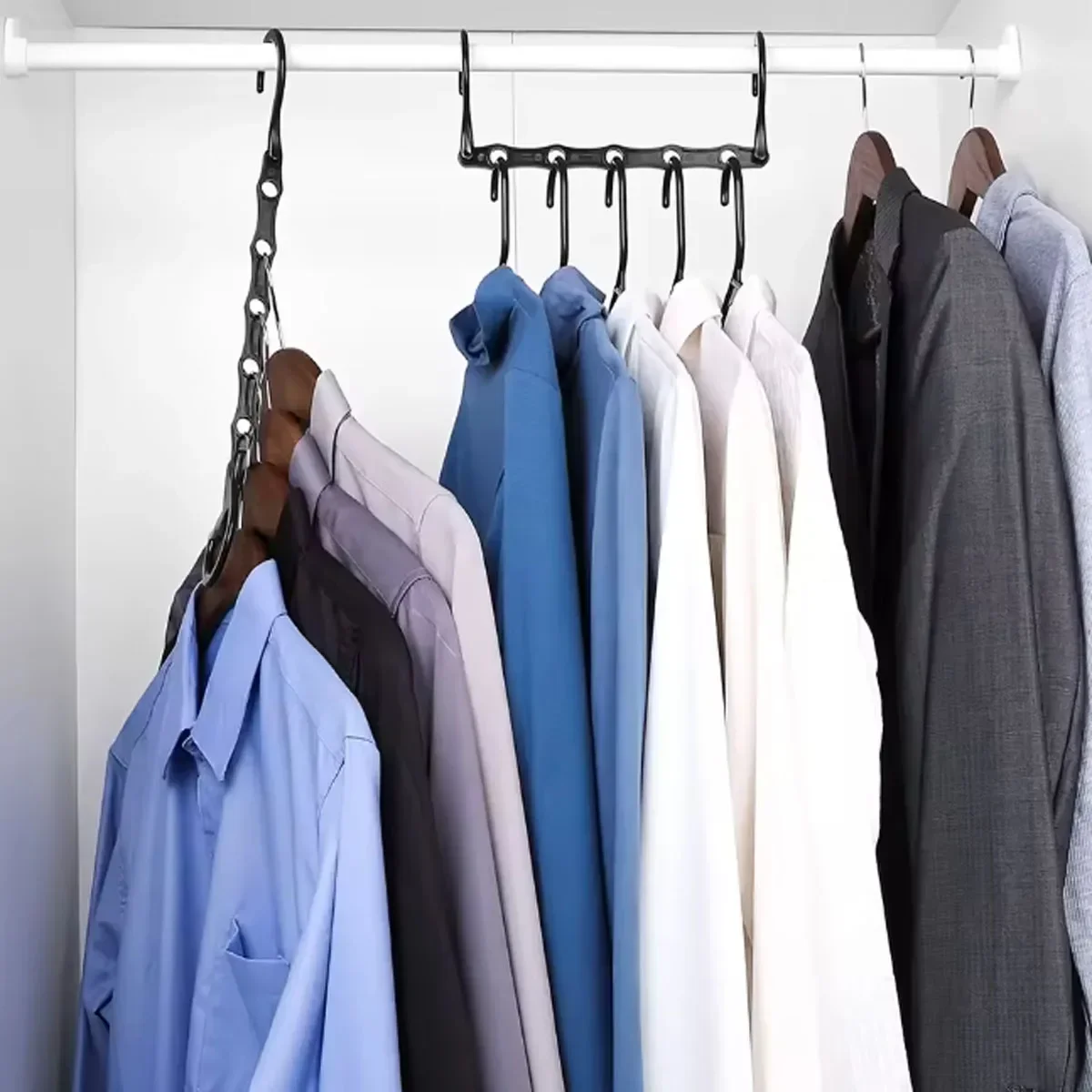 Hook Space Saving 5-hole Plastic Hanger Suitable Apartments
