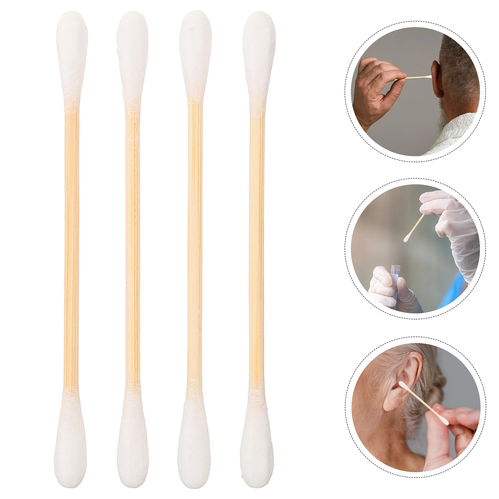 

200 Pcs Makeup Tool Swab Makeup Cotton Swabs Cotton Double Head Multifunction Wooden