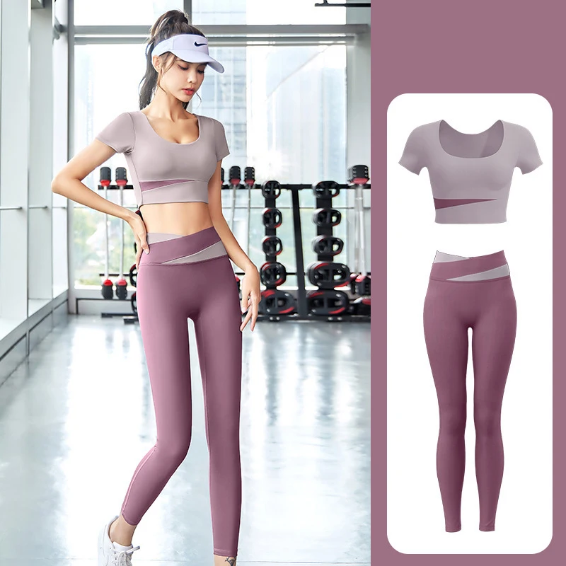 

Yoga Sets Women Gym Clothes Gym Suits With Shorts Crop Top 2 Pieces Set Running Fitness Workout Outfit Fitness Clothing