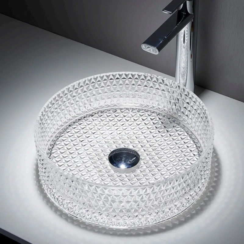 อ่างล้างหน้าแบบตั้งบนเคาน์เตอร์ อ่างล้างหน้าทรงกลมสวยงาม ทนทาน สำหรับใช้ในบ้าน อ่างล้างหน้าแบบมีรูเดียว อุปกรณ์ใช้ในห้องครัวและห้องน้ำ 1