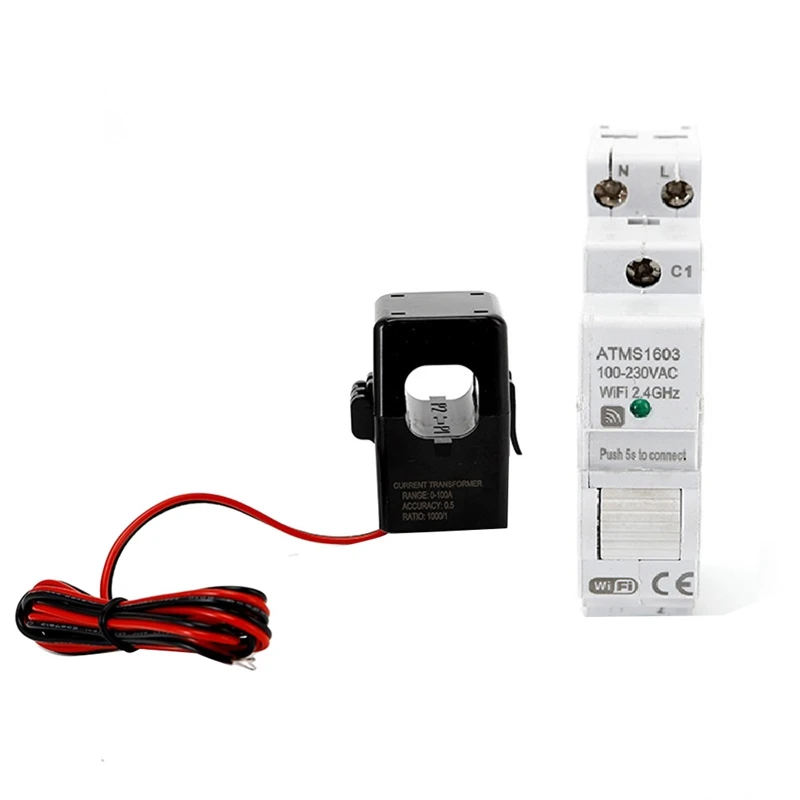 

1 Piece ATMS1603 Tuya Single Phase Wifi Smart Energy Meter 100-230V Din Rail Precisely Measuring Voltmeter Ammeter Power