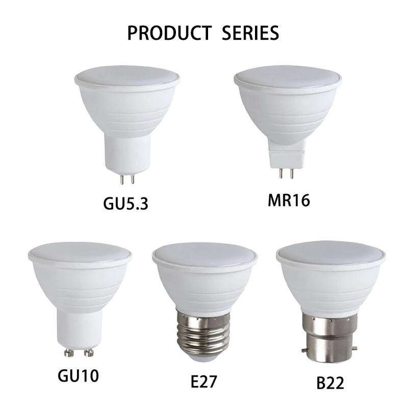 

Hot Dimmable LED Spotlight Bulbs GU10 MR16 7W E27 GU5.3 B22 AC 110V 220V Bright Energy Saving Lamp For Home Decoration Lighting