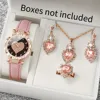 Kegllect 5PCS Women Quartz Watch Set for Gift Heart Shaped Rhinestone Accessories   Mother Her 1