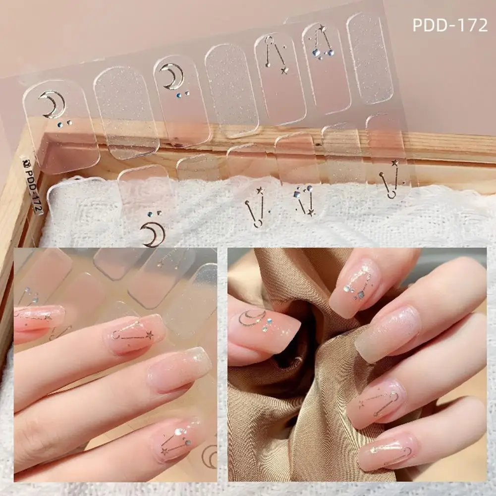 Nail Stickers Semi Cured u&ntilde;as gel Nail Strip Sticker Gel Wraps Cured Waterproof Polish Gel Decals Lamp P2K3