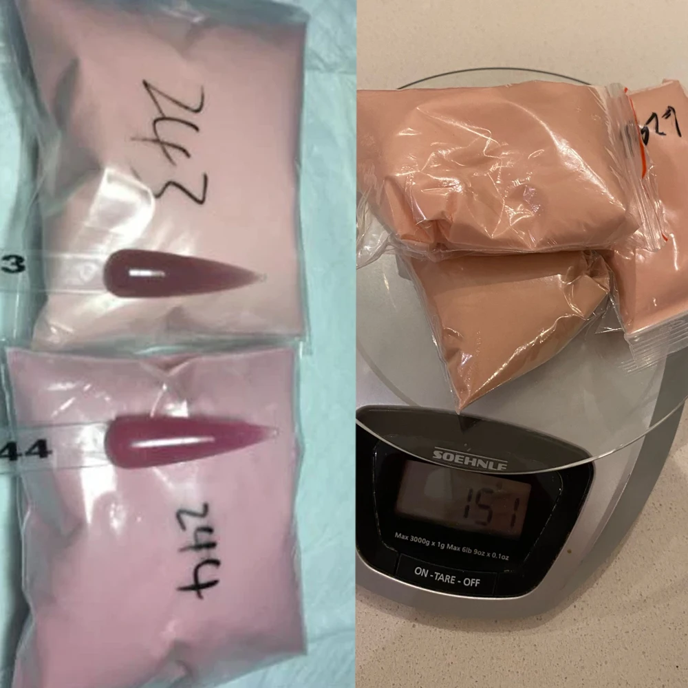 Nude Acrylic Powder 10Colors Crystal Pink Extension Dip Engraving Nail 50G/10G 1Bag