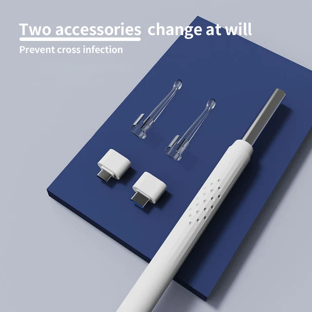 Smart Visual Ear Cleaner 3-in-1 Ear Sticks Otoscope USB C Charging Endoscope Wax Removal Tool Earpick Mini Camera Health Care 3