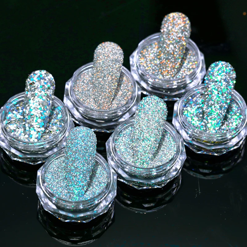 Nail Crystals Rhinestones Powder Rainbow Color Glitter Shiny Pigment  Iridescent Glass Micro Drill Nail Art DIY Decoration Tips - AliExpress