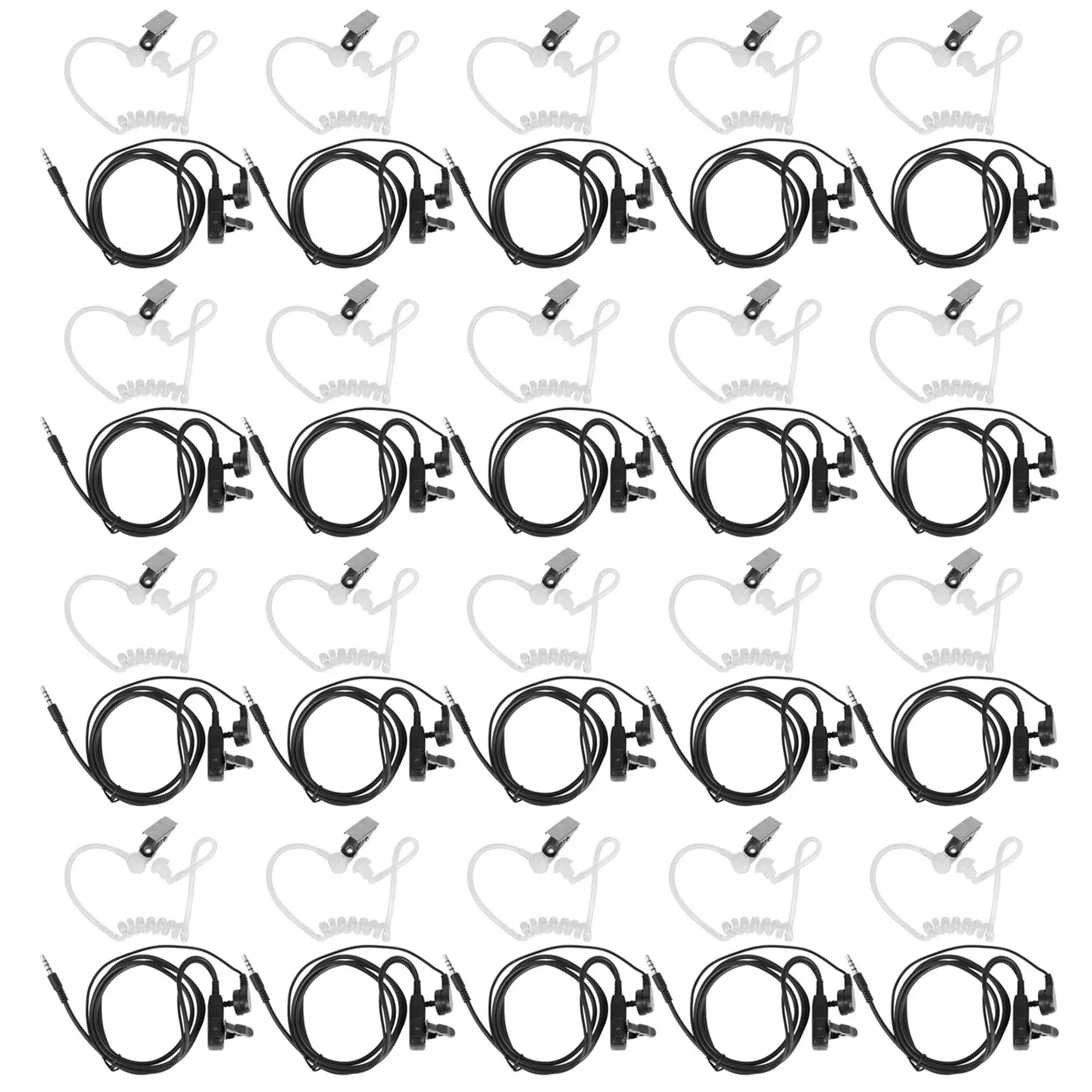 

20X Surveillance Security Clear Coiled Acoustic Air Tube Earpiece PTT for iPhone Samsung Huawei HTC LG Sony Mobile Phone