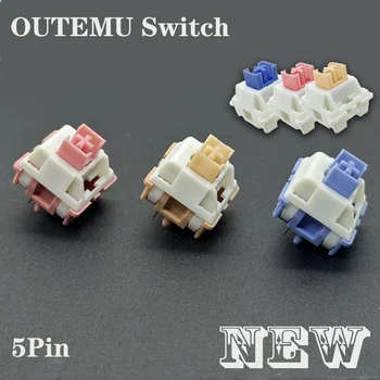 Outemu 사일런트 크림 피치 기계식 키보드 스위치, 5 핀 선형 클릭키 레몬 블루 옐로우 커스텀 RGB 게이밍 MX 스위치