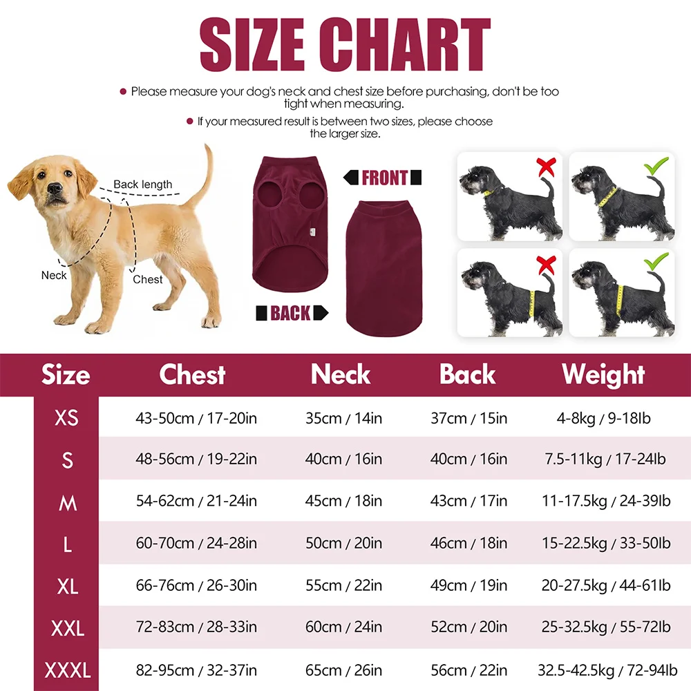 Warm Fleece Dog Clothes – Soft Winter Sweater Pajamas for Medium Large Dogs
