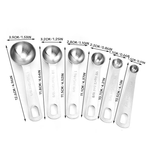6pcs, Small Measuring Spoon Set, Stainless Steel Measuring Spoons For  Cooking And Baking, 1TBSP Teaspoon, 1TSP Teaspoon, 3/4 Teaspoon, 1/2  Teaspoon, 1