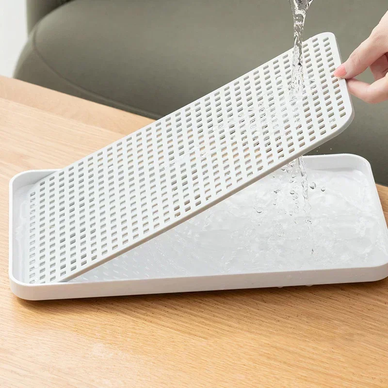 Kitchen Portable Tool Double Layer Drain Tray Removable Drain Board Storage Dish Drying Rack Accessories Tableware Storage Rack 5