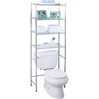 Honey-Can-Do 4-Tier Space Saver Shelf, Chrome, 24.02" L x 11.02" W x 67.72" H, BTH-05281 1