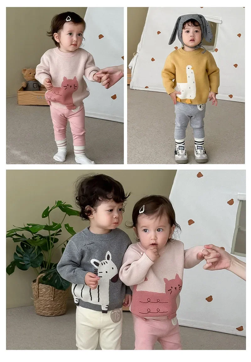 Autumn Kids Sweater Cartoon Bear Pullover