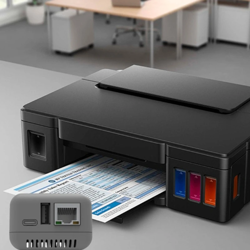 Wireless Printer Server EU PLUG NP330 USB 2.0 100Mbps RJ45 Connection for Androids Phones Computer