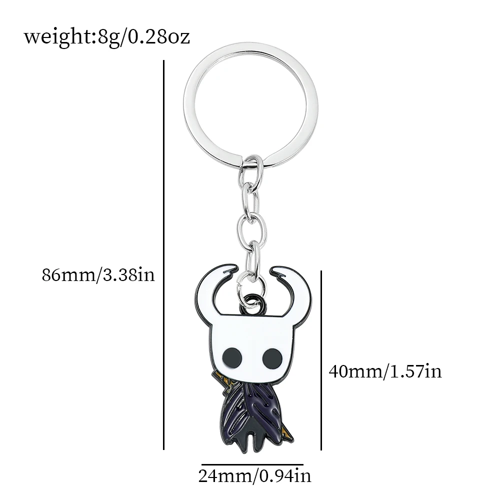 Game Hollow Knight Keychain Metal Key Chains Octopus Pendant Car Bag Key Holder Cartoons Souvenirs Gift Accessories