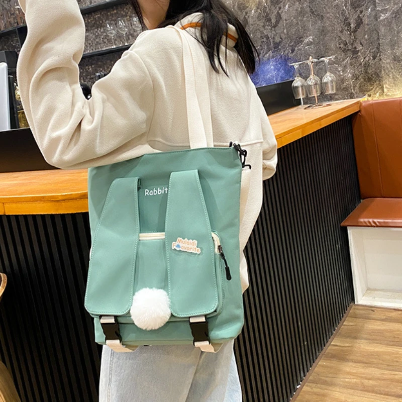 New Women Shoulder Bags Lovely Japanese Girl High Capacity Postman Bag Rabbit Ear Accessories Diagonal Canvas Bag Hot