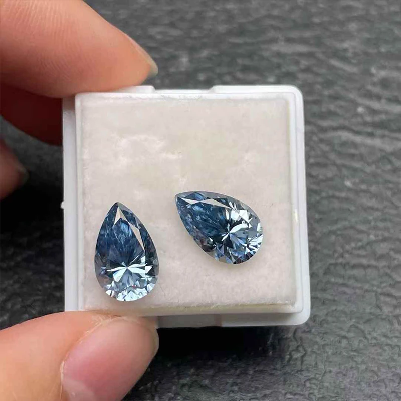 로얄 블루 다이아몬드 모이사나이트 스톤 0.1ct-10ct 리얼 루즈 모이사나이트 다이아몬드 쿠션/아셔/오벌/하트 랩 그로우 모이사나이트 스톤