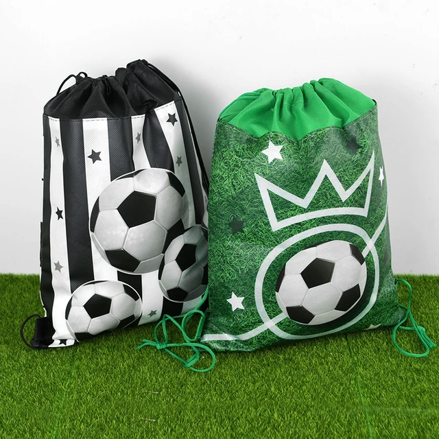 Diseño De Fútbol Suministros Para Fiestas Favores Bolsas Niño Niños Niñas  Cumpleaños Dibujos Animados Cordón Regalo Presente Envoltura Bolsa Bolsa De  Fútbol Mochila 31X37cm De 0,99 €