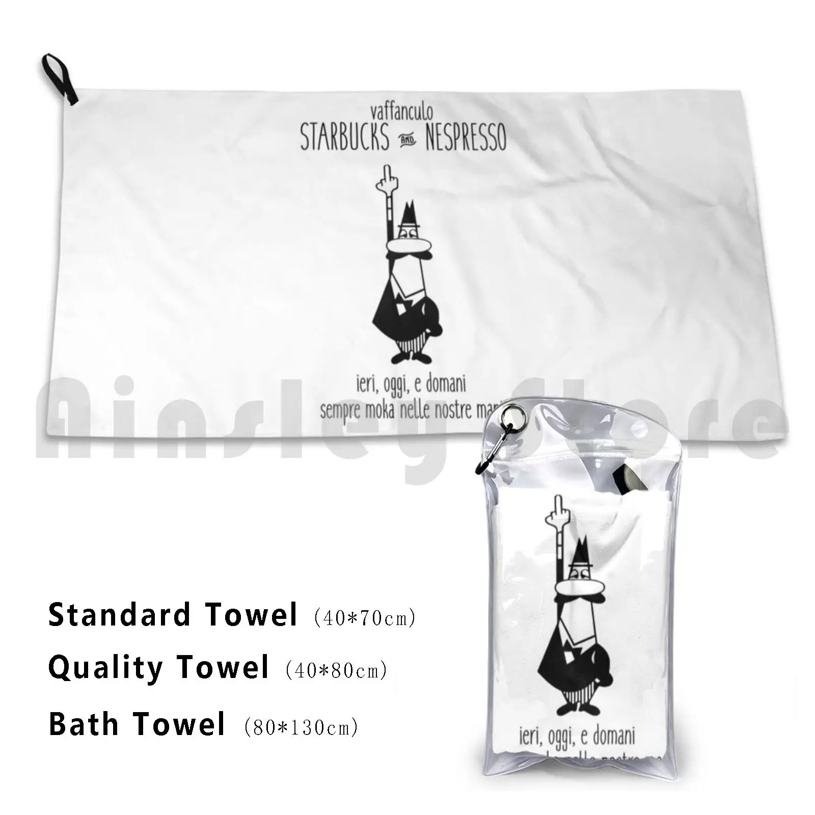 Moka Coffee Asciugamano Personalizzato Asciugamano Da Bagno Moka Man Bialetti Moka Moka Caffettiera Espresso Caffè Italiano