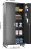 Tool cabinet Metal Garage Tools Storage Cabinet with Wheels 72" Tall Lockable Garage Cabinet with Pegboard & 4 Hooks Adjustable 3