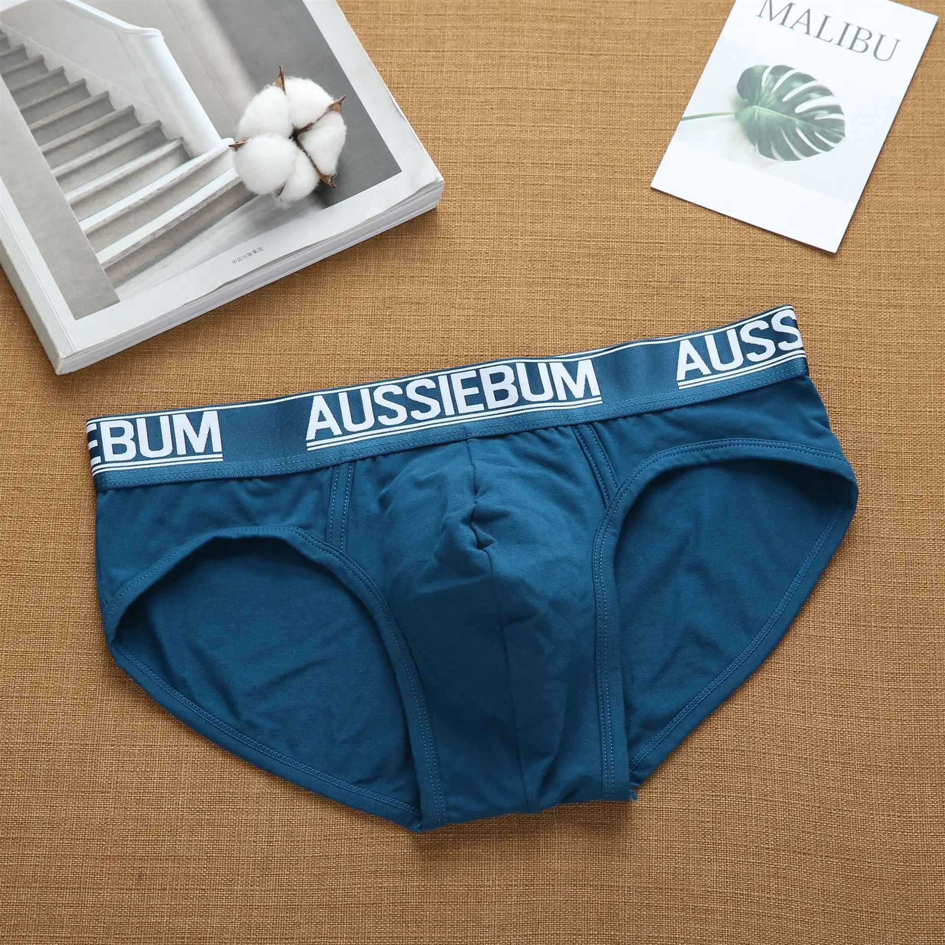 Men's cotton comfortable low waist elastic tide letter briefs youth underwear 4