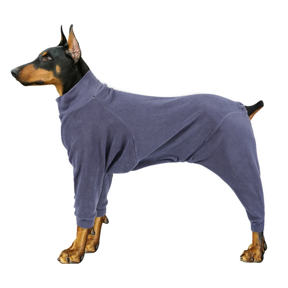 Abrigos de invierno para perros Mono polar cálido de 4 patas para perros pequeños, medianos y grandes Traje para perros para clima frío Traje de nieve para perros con cubierta de cuerpo completo