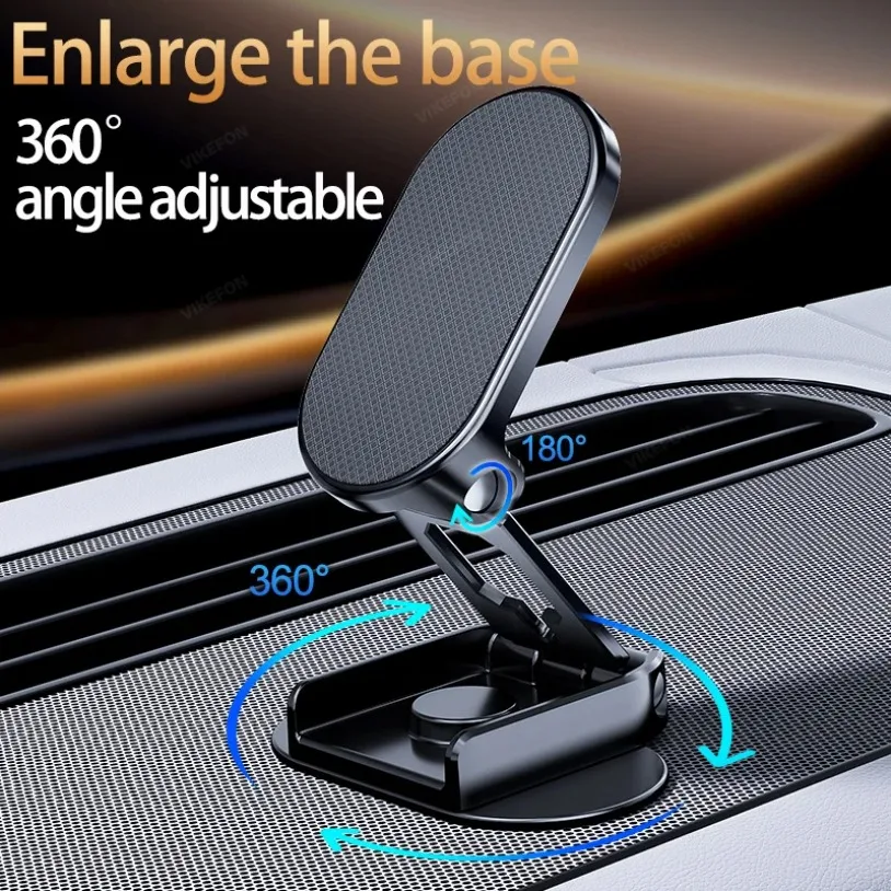 360° Rotation MINI Magnetic Car Phone Holder Stand Adjustable GPS Mount in Car Dashboard For iPhone 16-12 Samsung Xiaomi Bracket