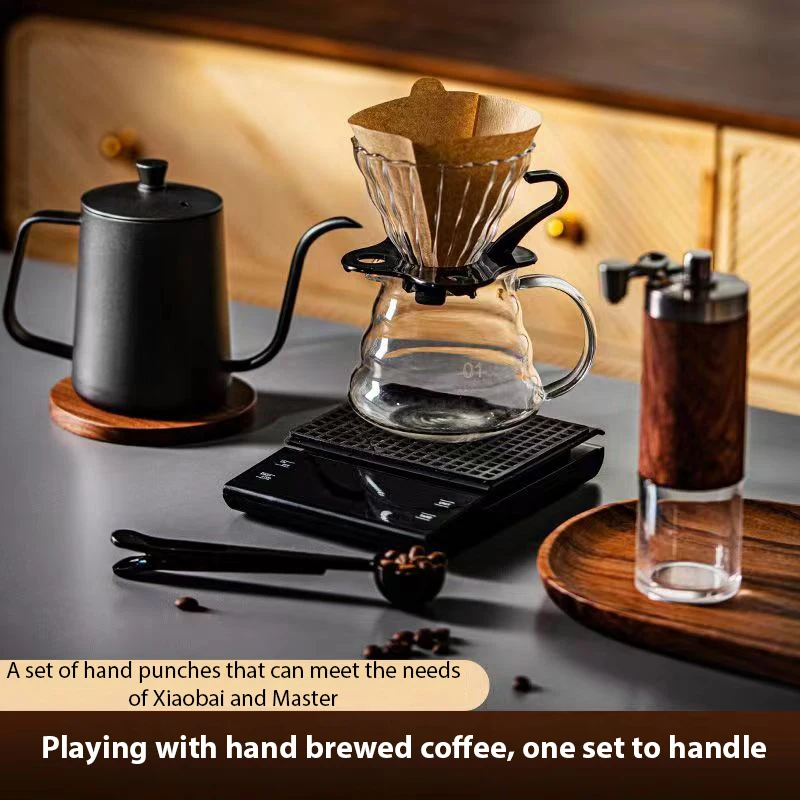 Description Picture 3 of itemCoffee Set Six-Piece Set Hand Brewed Coffee Basic Stylish Coffee Cup Mug Grinder Filter Paper Accessories Cafe Coffeeware Glass