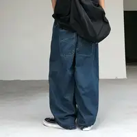 Breathable Men Pants Patchwork Pants Vintage Cargo Pants Loose Wide Leg Trousers with Deep Crotch Hip Hop Streetwear Patchwork 1